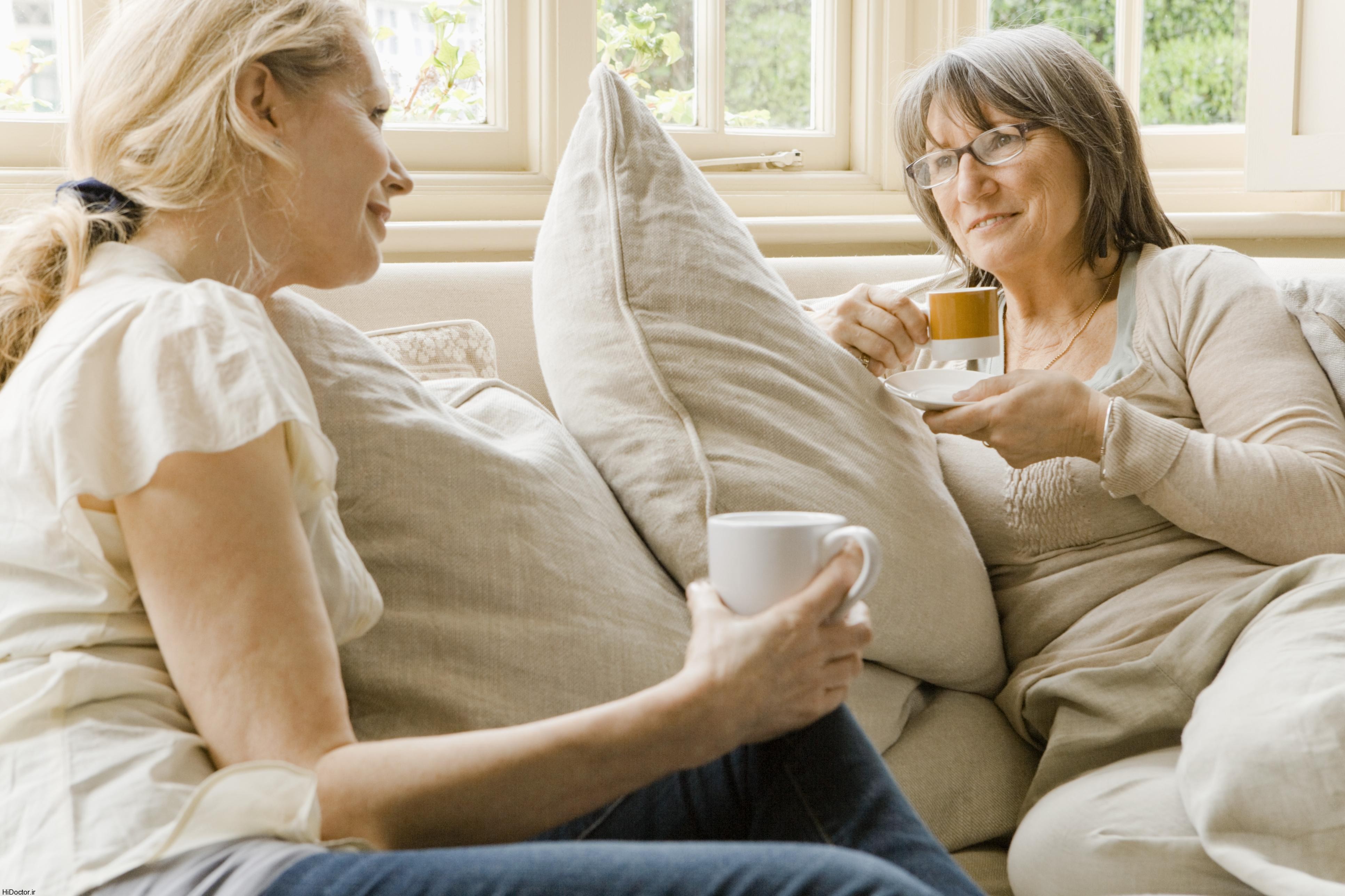 middle aged women relaxing with coffee_0