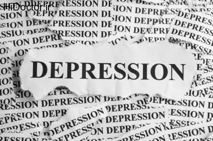 Torn pieces of paper with the word "Depression". Concept Image. Black and White. Close-up.