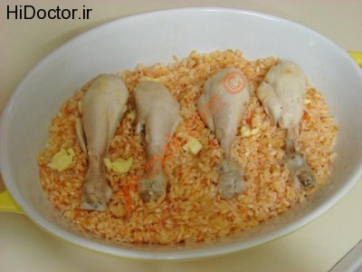 ران مرغ بریان با برنج 1