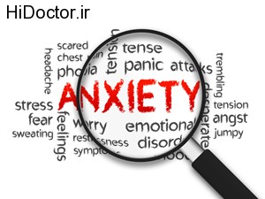 Magnified Anxiety word illustration on white background.