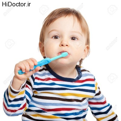 22063320-Adorable-one-year-old-child-learning-to-brush-teeth-isolated-on-white-Stock-Photo