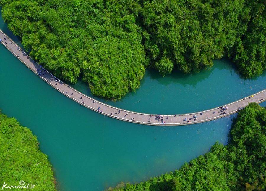 مسیر شناور مسیر ابی در چین مسیر آبی طولانی ترنی مسیر آبی جاذبه دیدنی 