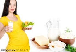 زن باردار و لبنیات