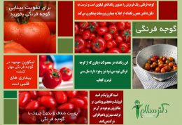 پوستر در مورد خواص فوق العاده گوجه فرنگی