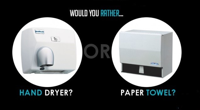 مقایسه دستمال کاغذی و خشک کن برقی