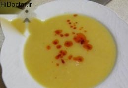 سوپ  کدو حلوایی و رب انار