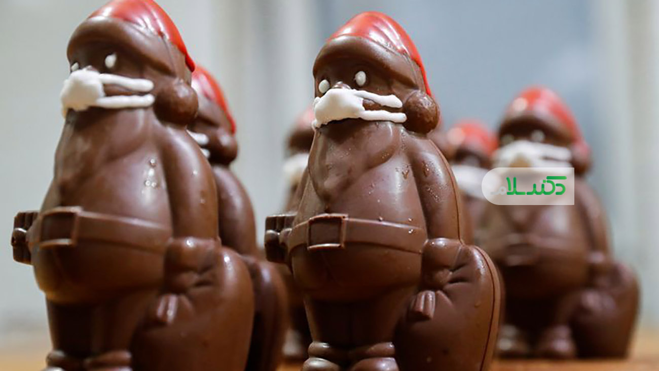 شکلات های بابانوئل با ماسک وارد بازار شد